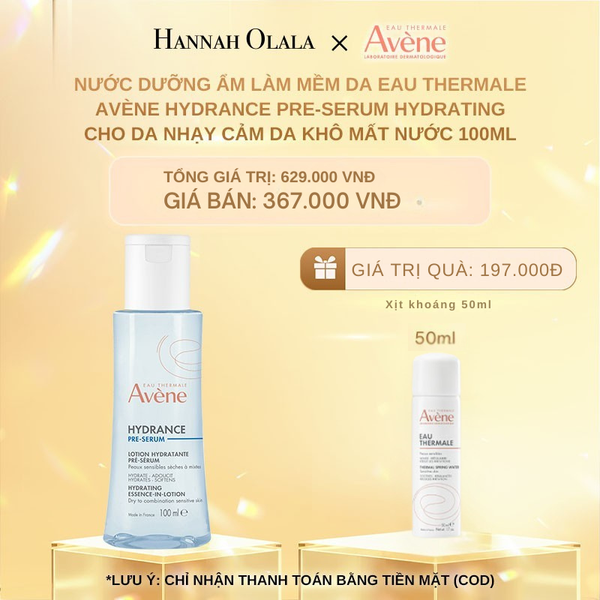  C1002_DEAL 10: NƯỚC DƯỠNG ẨM LÀM MỀM DA EAU THERMALE AVÈNE HYDRANCE PRE-SERUM HYDRATING CHO DA NHẠY CẢM DA KHÔ MẤT NƯỚC 100ML 