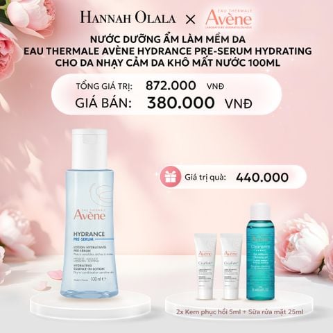  E916: DEAL 9: NƯỚC DƯỠNG ẨM LÀM MỀM DA EAU THERMALE AVÈNE HYDRANCE PRE-SERUM HYDRATING CHO DA NHẠY CẢM DA KHÔ MẤT NƯỚC 100ML 