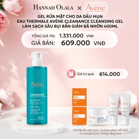  E919: DEAL 3: GEL RỬA MẶT CHO DA DẦU MỤN EAU THERMALE AVÈNE CLEANANCE CLEANSING GEL LÀM SẠCH SÂU BỤI BẨN GIẢM BÃ NHỜN 400ML 