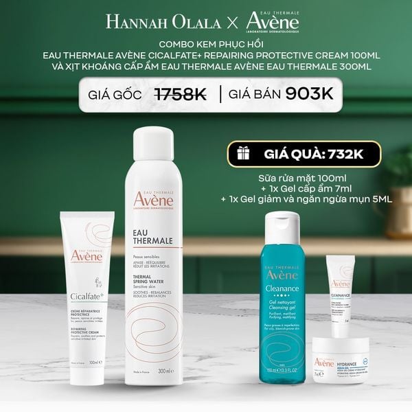  A10_DEAL 5: COMBO KEM PHỤC HỒI EAU THERMALE AVÈNE CICALFATE+ REPAIRING PROTECTIVE CREAM 100ML GIÚP LÀM LÀNH DA, LÀM DỊU TỔN THƯƠNG TRÊN DA + XỊT KHOÁNG CẤP ẨM EAU THERMALE AVÈNE EAU THERMALE 300ML GIÚP LÀM DỊU VÀ BẢO VỆ DA 