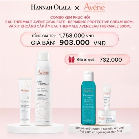  E1049_DEAL 5: COMBO KEM PHỤC HỒI EAU THERMALE AVÈNE CICALFATE+ REPAIRING PROTECTIVE CREAM 100ML GIÚP LÀM LÀNH DA, LÀM DỊU TỔN THƯƠNG TRÊN DA + XỊT KHOÁNG CẤP ẨM EAU THERMALE AVÈNE EAU THERMALE 300ML GIÚP LÀM DỊU VÀ BẢO VỆ DA 