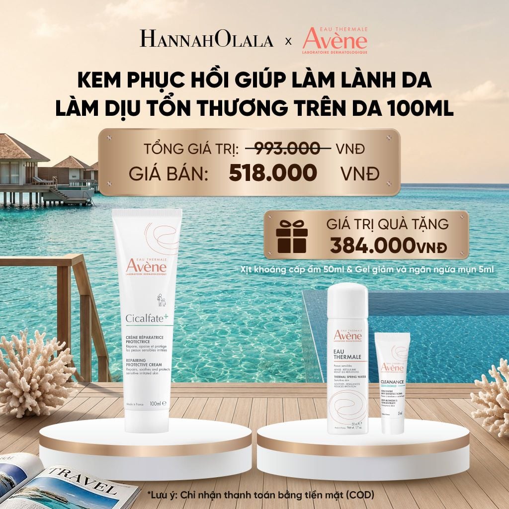  KEM PHỤC HỒI EAU THERMALE AVÈNE CICALFATE+ REPAIRING PROTECTIVE CREAM GIÚP LÀM LÀNH DA LÀM DỊU TỔN THƯƠNG TRÊN DA 100ML_ D402 