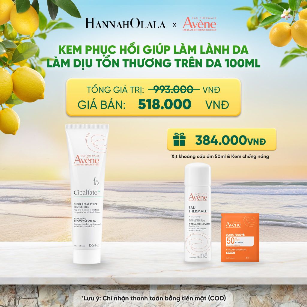  KEM PHỤC HỒI EAU THERMALE AVÈNE CICALFATE+ REPAIRING PROTECTIVE CREAM GIÚP LÀM LÀNH DA LÀM DỊU TỔN THƯƠNG TRÊN DA 100ML - A1928 