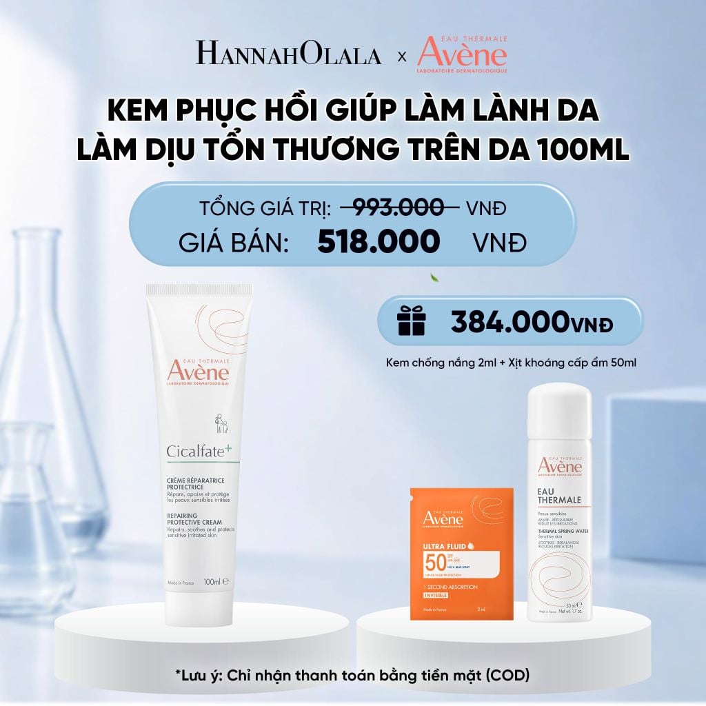  KEM PHỤC HỒI EAU THERMALE AVÈNE CICALFATE+ REPAIRING PROTECTIVE CREAM GIÚP LÀM LÀNH DA LÀM DỊU TỔN THƯƠNG TRÊN DA 100ML 