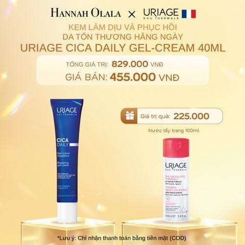  DEAL 2: KEM LÀM DỊU VÀ PHỤC HỒI DA TỔN THƯƠNG HẰNG NGÀY URIAGE CICA DAILY GEL-CREAM 40ML 