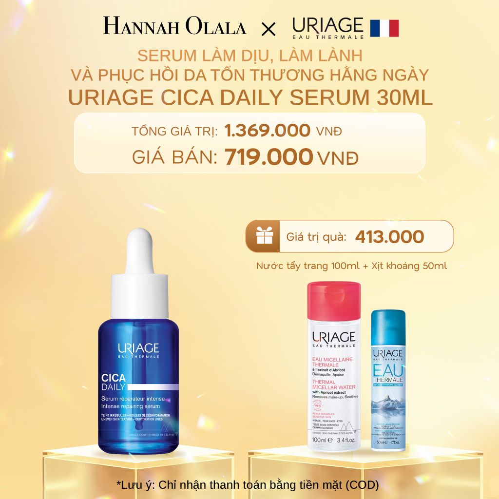  C717_DEAL 1: SERUM LÀM DỊU, LÀM LÀNH VÀ PHỤC HỒI DA TỔN THƯƠNG HẰNG NGÀY URIAGE CICA DAILY SERUM 30ML 