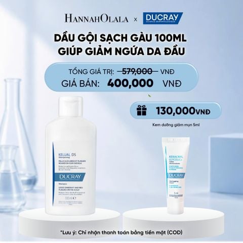 DẦU GỘI SẠCH GÀU DUCRAY KELUAL DS SHAMPOO 100ML GIÚP GIẢM NGỨA DA ĐẦU VÀ NGĂN GÀU TÁI PHÁT 