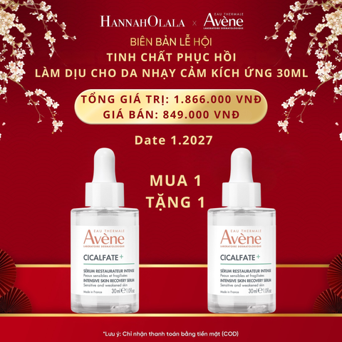  DEAL 6: DATE 1.2027 - TINH CHẤT PHỤC HỒI EAU THERMALE AVÈNE CICALFATE+ INTENSIVE SKIN SERUM LÀM DỊU GIÚP PHỤC HỒI DA NHẠY CẢM KÍCH ỨNG 30ML 