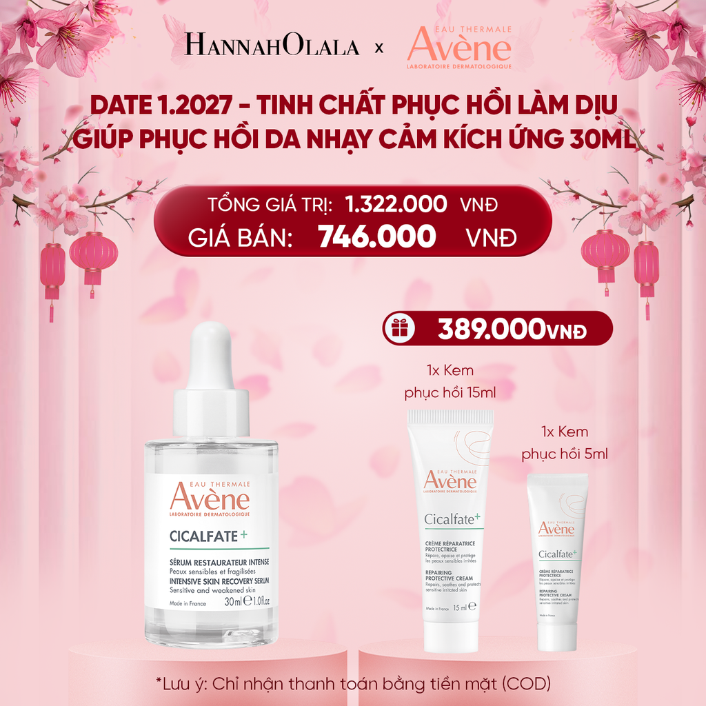  DEAL 8: DATE 1.2027 - TINH CHẤT PHỤC HỒI EAU THERMALE AVÈNE CICALFATE+ INTENSIVE SKIN SERUM LÀM DỊU GIÚP PHỤC HỒI DA NHẠY CẢM KÍCH ỨNG 30ML 