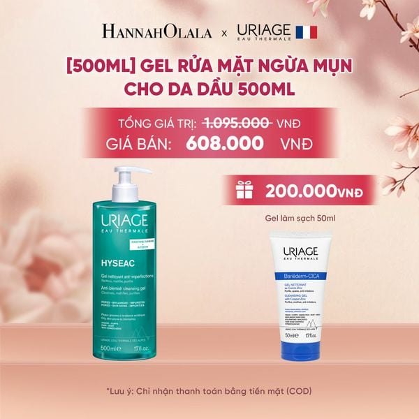  [500ML] GEL RỬA MẶT NGỪA MỤN CHO DA DẦU URIAGE HYSÉAC GEL NETTOYANT ANTI-IMPERFECT 500ML 