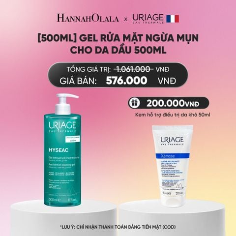  GEL RỬA MẶT NGỪA MỤN CHO DA DẦU URIAGE HYSÉAC GEL NETTOYANT ANTI-IMPERFECT 500ML_A273 