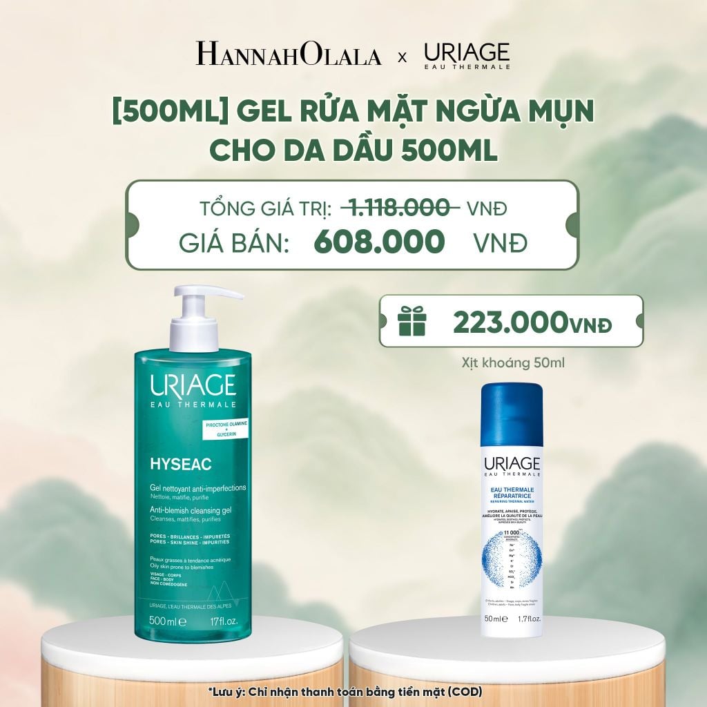  [500ML] GEL RỬA MẶT NGỪA MỤN CHO DA DẦU URIAGE HYSÉAC GEL NETTOYANT ANTI-IMPERFECT 500ML - A117 