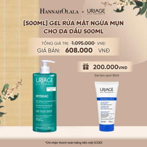  [500ML] GEL RỬA MẶT NGỪA MỤN CHO DA DẦU URIAGE HYSÉAC GEL NETTOYANT ANTI-IMPERFECT 500ML - A2249 