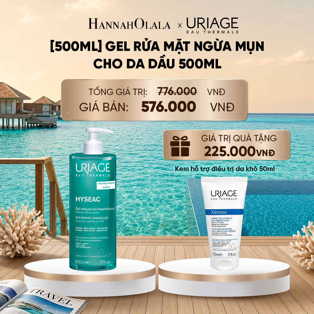  GEL RỬA MẶT NGỪA MỤN CHO DA DẦU URIAGE HYSÉAC GEL NETTOYANT ANTI-IMPERFECT 500ML_ D1429 