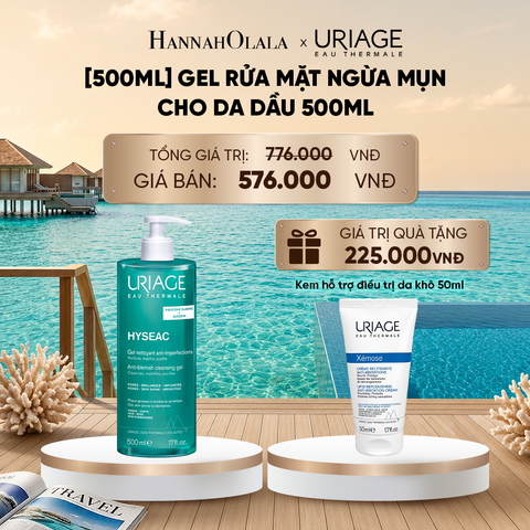  GEL RỬA MẶT NGỪA MỤN CHO DA DẦU URIAGE HYSÉAC GEL NETTOYANT ANTI-IMPERFECT 500ML_ D1429 