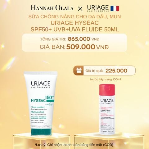  DEAL 4: SỮA CHỐNG NẮNG CHO DA DẦU, MỤN URIAGE HYSÉAC SPF50+ UVB+UVA FLUIDE 50ML 
