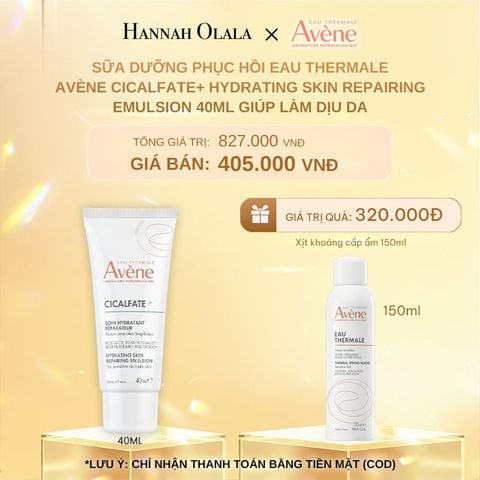  DEAL 2: SỮA DƯỠNG PHỤC HỒI EAU THERMALE AVÈNE CICALFATE+ HYDRATING SKIN REPAIRING EMULSION 40ML GIÚP LÀM DỊU DA 