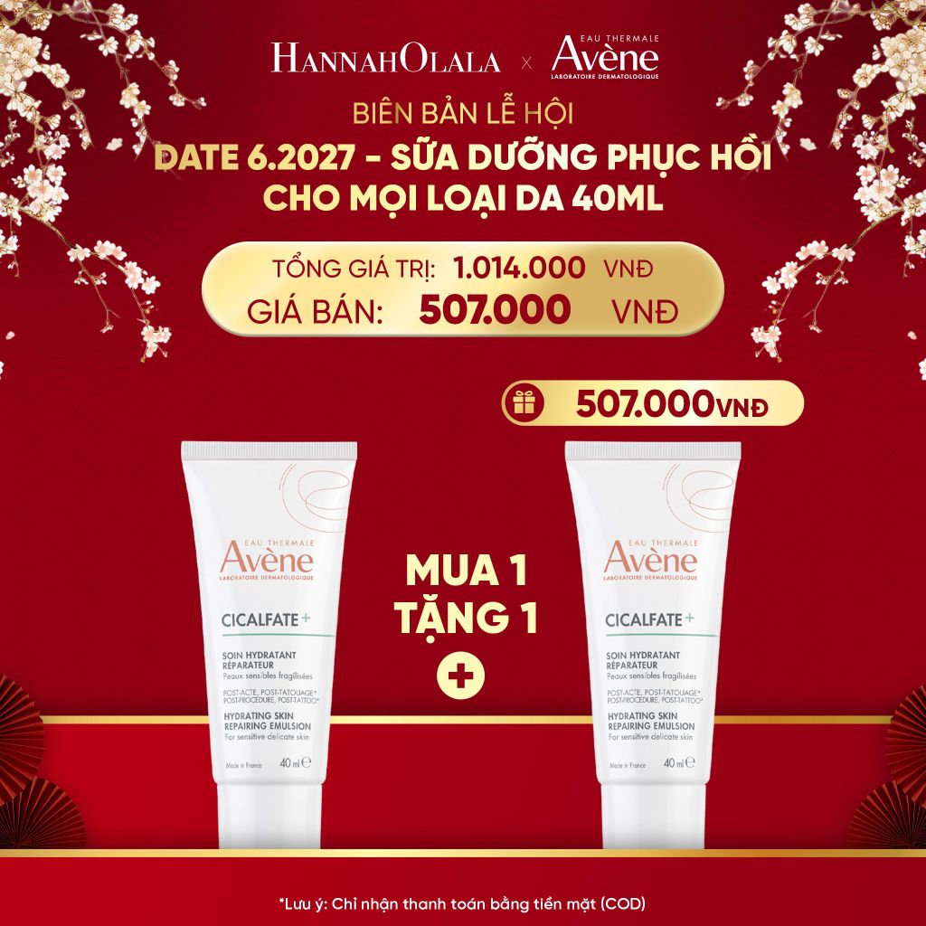  DEAL 7: SỮA DƯỠNG PHỤC HỒI CHO MỌI LOẠI DA AVÈNE CICALFATE+ HYDRATING SKIN REPAIRING EMULSION 40ML 