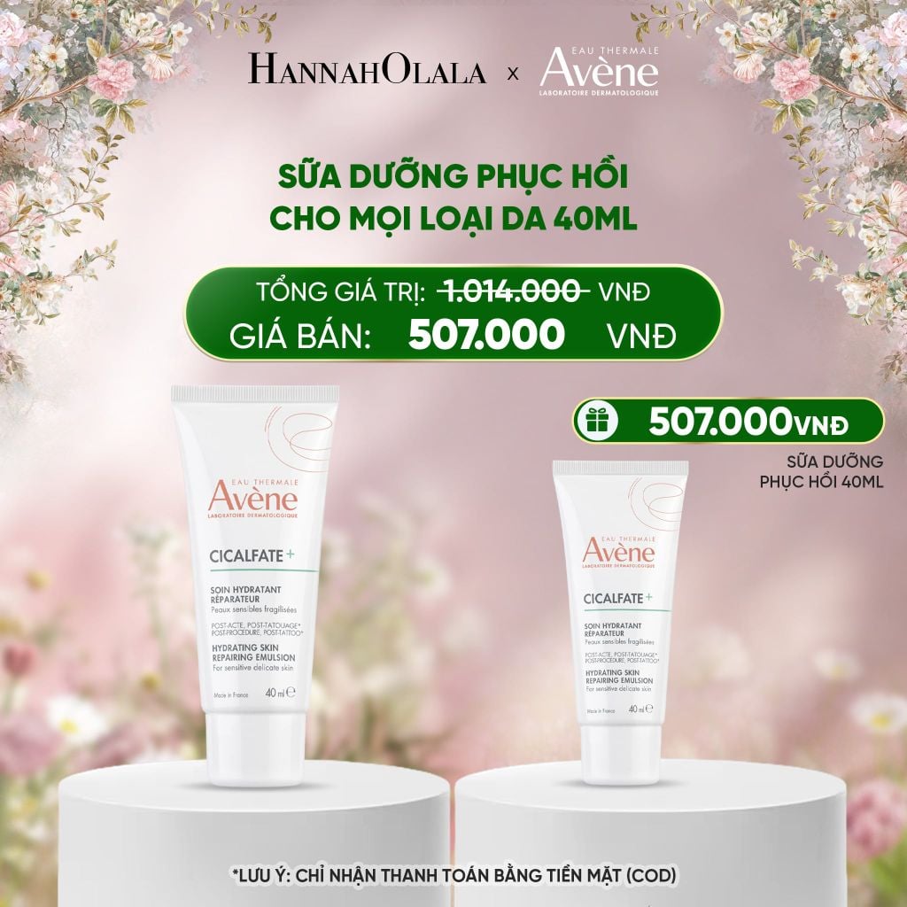  DEAL 7: SỮA DƯỠNG PHỤC HỒI CHO MỌI LOẠI DA AVÈNE CICALFATE+ HYDRATING SKIN REPAIRING EMULSION 40ML 