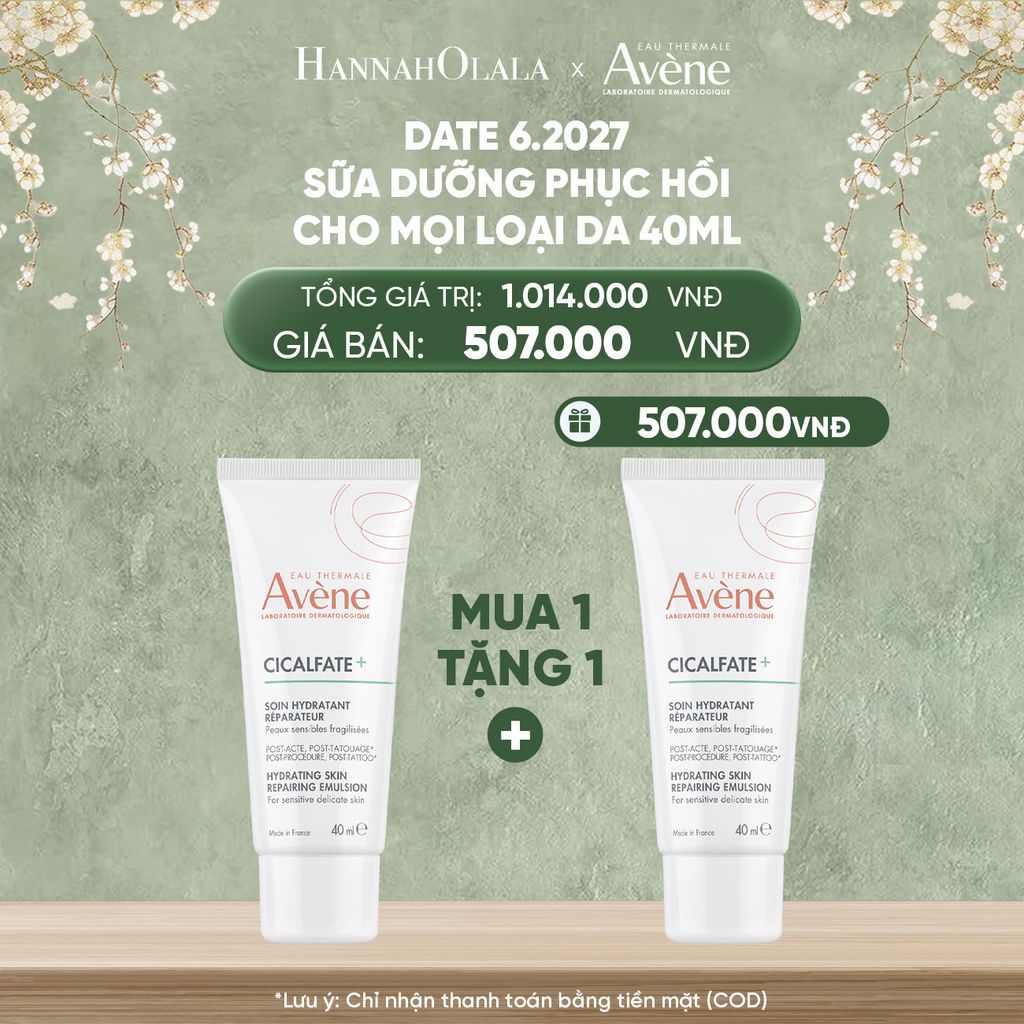  DEAL 8: SỮA DƯỠNG PHỤC HỒI CHO MỌI LOẠI DA AVÈNE CICALFATE+ HYDRATING SKIN REPAIRING EMULSION 40ML 