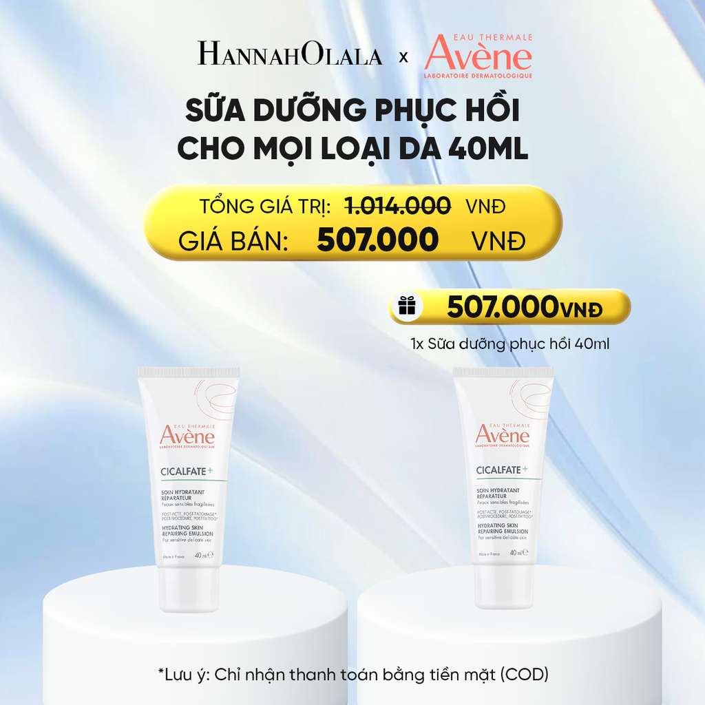  SỮA DƯỠNG PHỤC HỒI CHO MỌI LOẠI DA AVÈNE CICALFATE+ HYDRATING SKIN REPAIRING EMULSION 40ML 