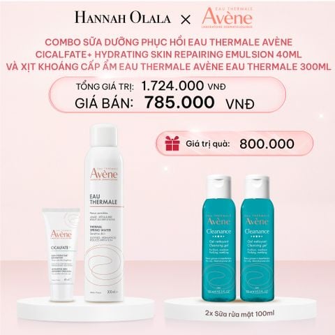  E1052_DEAL 8: COMBO SỮA DƯỠNG PHỤC HỒI EAU THERMALE AVÈNE CICALFATE+ HYDRATING SKIN REPAIRING EMULSION 40ML (SL:1) VÀ XỊT KHOÁNG CẤP ẨM EAU THERMALE AVÈNE EAU THERMALE 300ML (SL:1) 