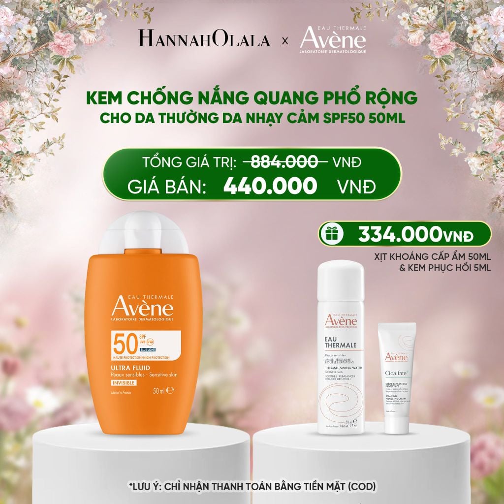  DEAL 1: KEM CHỐNG NẮNG QUANG PHỔ RỘNG CHO DA THƯỜNG DA NHẠY CẢM AVÈNE ULTRA FLUID INVISIBLE SPF50 