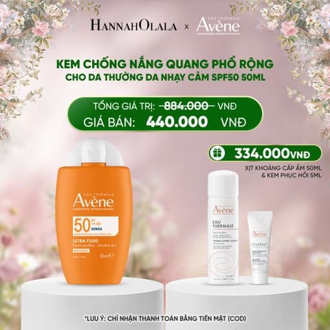  DEAL 1: KEM CHỐNG NẮNG QUANG PHỔ RỘNG CHO DA THƯỜNG DA NHẠY CẢM AVÈNE ULTRA FLUID INVISIBLE SPF50 