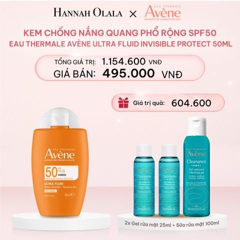 E1046_DEAL 1: KEM CHỐNG NẮNG QUANG PHỔ RỘNG SPF50 EAU THERMALE AVÈNE ULTRA FLUID INVISIBLE PROTECT 50ML CHO DA THƯỜNG, DA HỖN HỢP NHẠY CẢM 