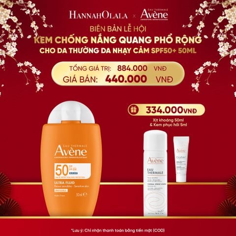  DEAL 1: KEM CHỐNG NẮNG QUANG PHỔ RỘNG CHO DA THƯỜNG DA NHẠY CẢM AVÈNE ULTRA FLUID INVISIBLE SPF50 