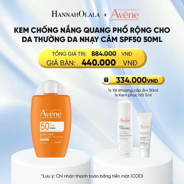  KEM CHỐNG NẮNG QUANG PHỔ RỘNG CHO DA THƯỜNG DA NHẠY CẢM AVÈNE ULTRA FLUID INVISIBLE SPF50 