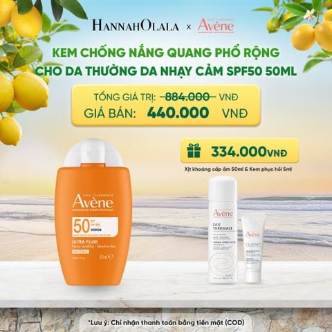  KEM CHỐNG NẮNG QUANG PHỔ RỘNG CHO DA THƯỜNG DA NHẠY CẢM AVÈNE ULTRA FLUID INVISIBLE SPF50 - A1921 