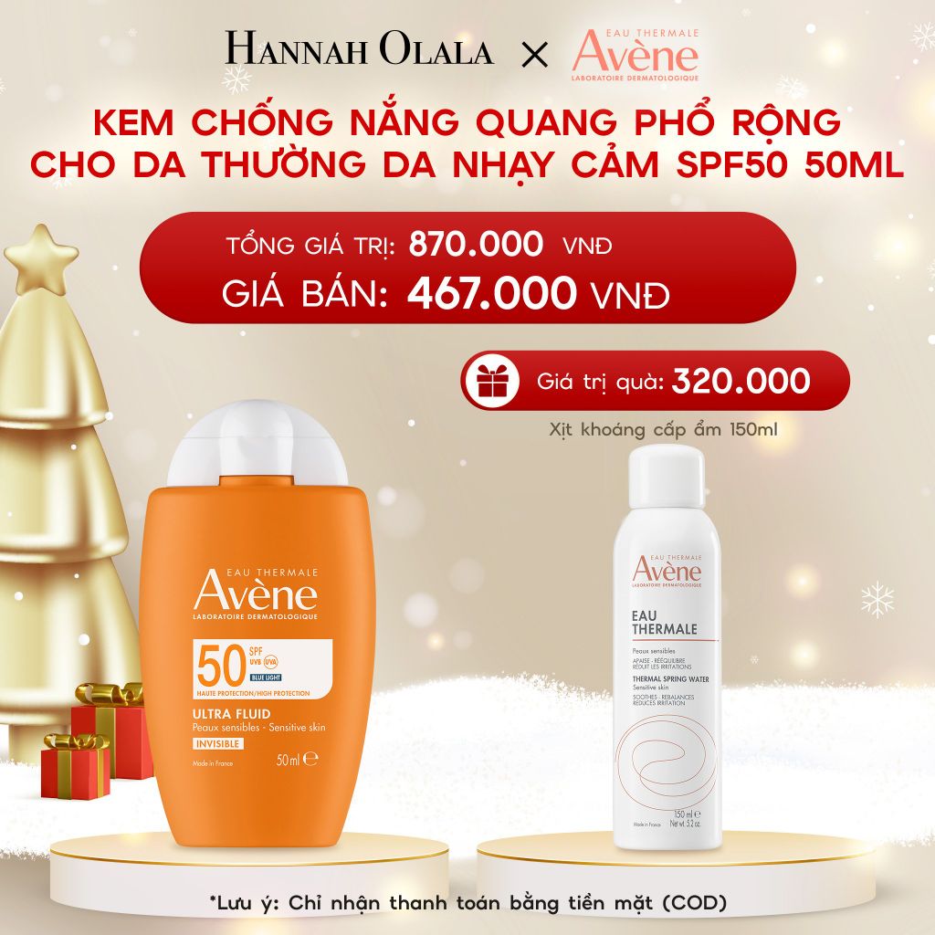  DEAL 2: KEM CHỐNG NẮNG QUANG PHỔ RỘNG CHO DA THƯỜNG DA NHẠY CẢM AVÈNE ULTRA FLUID INVISIBLE SPF50 