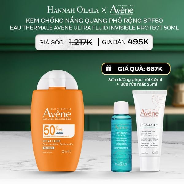  A110_DEAL 1.1: KEM CHỐNG NẮNG QUANG PHỔ RỘNG SPF50 EAU THERMALE AVÈNE ULTRA FLUID INVISIBLE PROTECT 50ML CHO DA THƯỜNG, DA HỖN HỢP NHẠY CẢM 