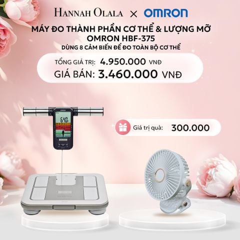  E815: DEAL 3: MÁY ĐO THÀNH PHẦN CƠ THỂ & LƯỢNG MỠ OMRON HBF-375 - DÙNG 8 CẢM BIẾN ĐỂ ĐO TOÀN BỘ CƠ THỂ 