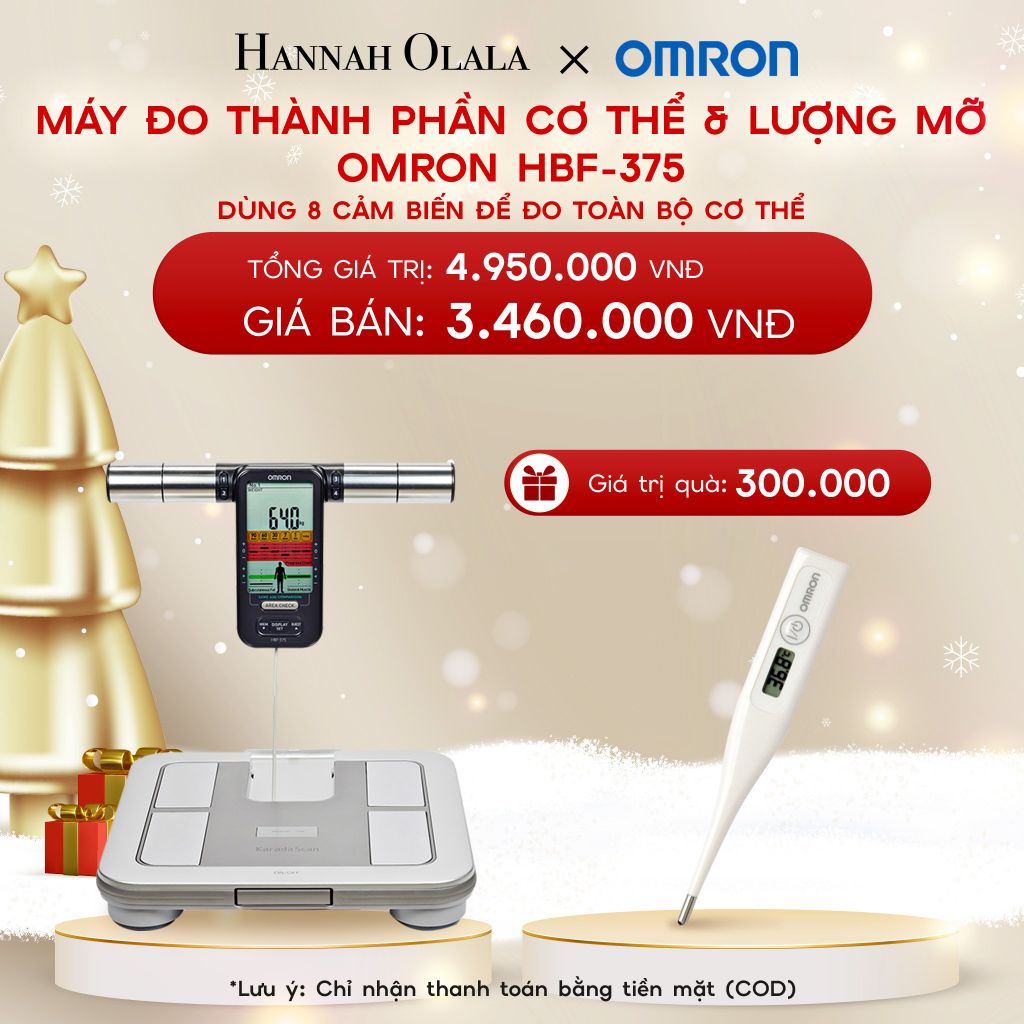  A1825_DEAL 2: MÁY ĐO THÀNH PHẦN CƠ THỂ & LƯỢNG MỠ OMRON HBF-375 - DÙNG 8 CẢM BIẾN ĐỂ ĐO TOÀN BỘ CƠ THỂ 