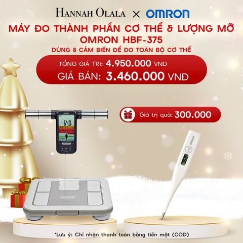  A1825_DEAL 2: MÁY ĐO THÀNH PHẦN CƠ THỂ & LƯỢNG MỠ OMRON HBF-375 - DÙNG 8 CẢM BIẾN ĐỂ ĐO TOÀN BỘ CƠ THỂ 