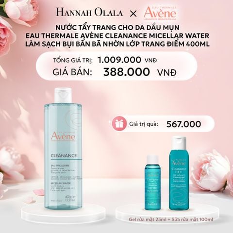  E920: DEAL 4: NƯỚC TẨY TRANG CHO DA DẦU MỤN EAU THERMALE AVÈNE CLEANANCE MICELLAR WATER LÀM SẠCH BỤI BẨN BÃ NHỜN LỚP TRANG ĐIỂM 400ML 