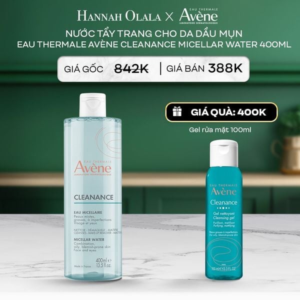  A14_DEAL 9: NƯỚC TẨY TRANG CHO DA DẦU MỤN EAU THERMALE AVÈNE CLEANANCE MICELLAR WATER LÀM SẠCH BỤI BẨN BÃ NHỜN LỚP TRANG ĐIỂM 400ML 