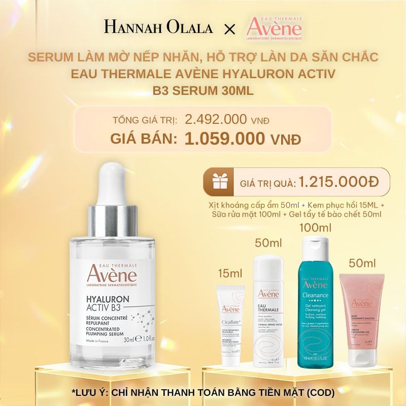  C1011_DEAL 8: SERUM LÀM MỜ NẾP NHĂN, HỖ TRỢ LÀN DA SĂN CHẮC EAU THERMALE AVÈNE HYALURON ACTIV B3 SERUM 30ML 