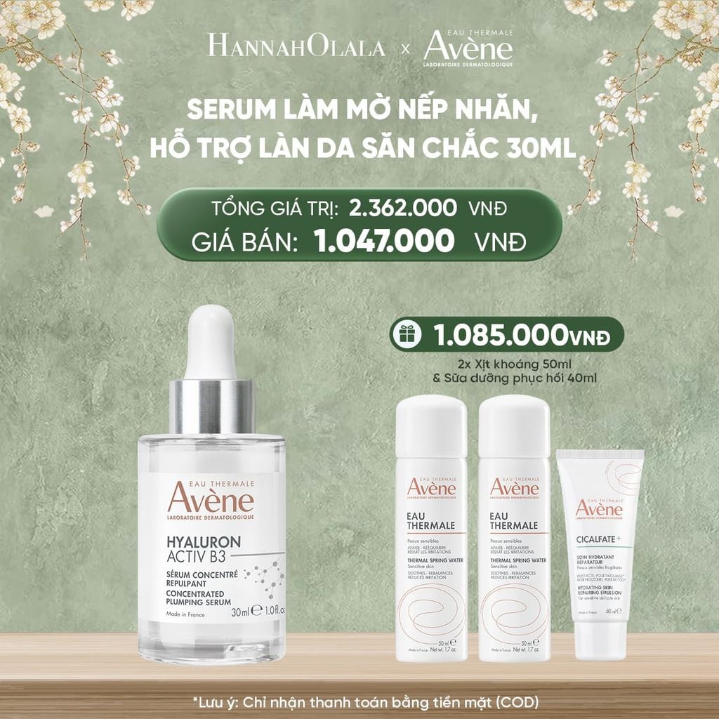  DEAL 4: SERUM LÀM MỜ NẾP NHĂN, HỖ TRỢ LÀN DA SĂN CHẮC EAU THERMALE AVÈNE HYALURON ACTIV B3 SERUM 30ML 