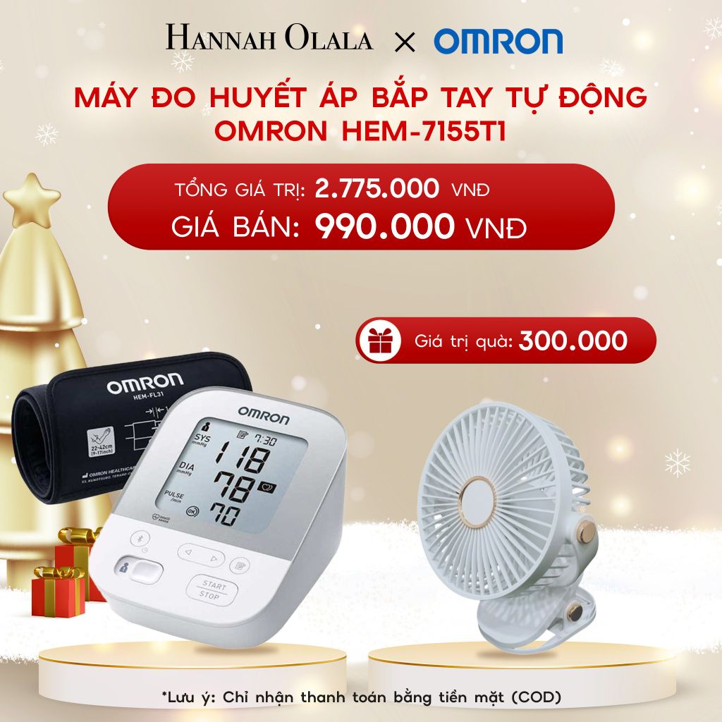  A1824_DEAL 1: MÁY ĐO HUYẾT ÁP BẮP TAY TỰ ĐỘNG OMRON HEM-7155T1 