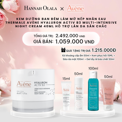  DEAL 12: KEM DƯỠNG BAN ĐÊM LÀM MỜ NẾP NHĂN EAU THERMALE AVÈNE HYALURON ACTIV B3 MULTI-INTENSIVE NIGHT CREAM 40ML HỖ TRỢ LÀN DA SĂN CHẮC 