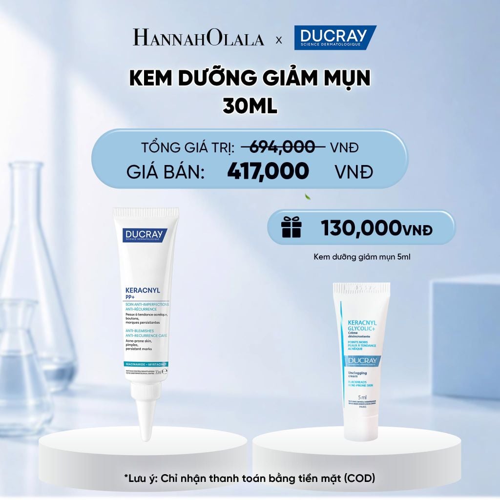  KEM DƯỠNG GIẢM MỤN DUCRAY KERACNYL PP+ ANTI-BLEMISHES CARE GIÚP GIẢM MỤN MỜ THÂM DO MỤN 