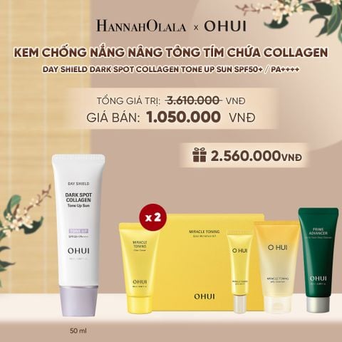  KEM CHỐNG NẮNG NÂNG TÔNG TÍM CHỨA COLLAGEN OHUI DAY SHIELD DARK SPOT COLLAGEN TONE UP SUN SPF50+ / PA++++ 50ML - A15 