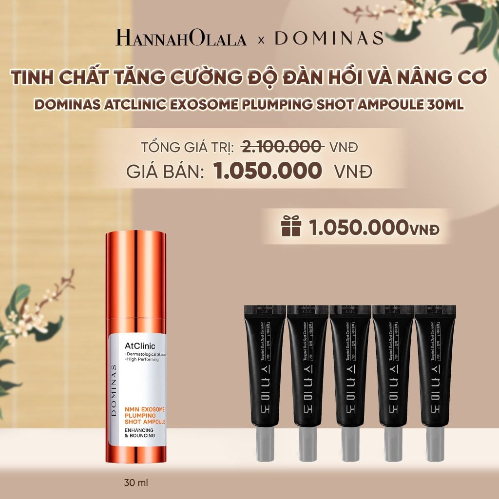  TINH CHẤT TĂNG CƯỜNG ĐỘ ĐÀN HỒI VÀ NÂNG CƠ DOMINAS ATCLINIC EXOSOME PLUMPING SHOT AMPOULE 30ML - A524 