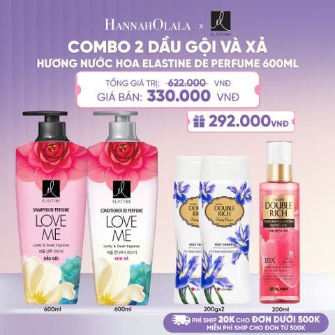  COMBO 02 DẦU GỘI & XẢ ELASTINE DE PERFUME HƯƠNG NƯỚC HOA 600ML - L103 