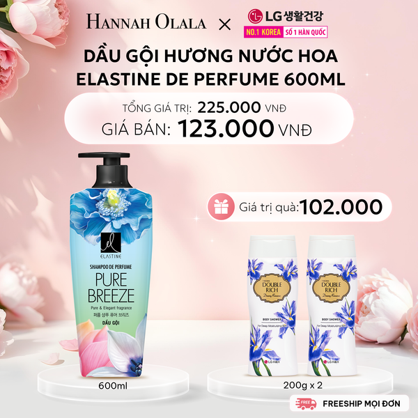  E1065: DEAL 08: DẦU GỘI ELASTINE DE PERFUME HƯƠNG NƯỚC HOA 600ML 
