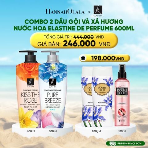  DEAL 17: COMBO 02 DẦU GỘI & XẢ ELASTINE DE PERFUME HƯƠNG NƯỚC HOA 600ML 