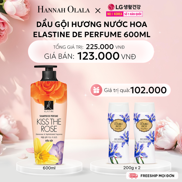  E1065: DEAL 08: DẦU GỘI ELASTINE DE PERFUME HƯƠNG NƯỚC HOA 600ML 